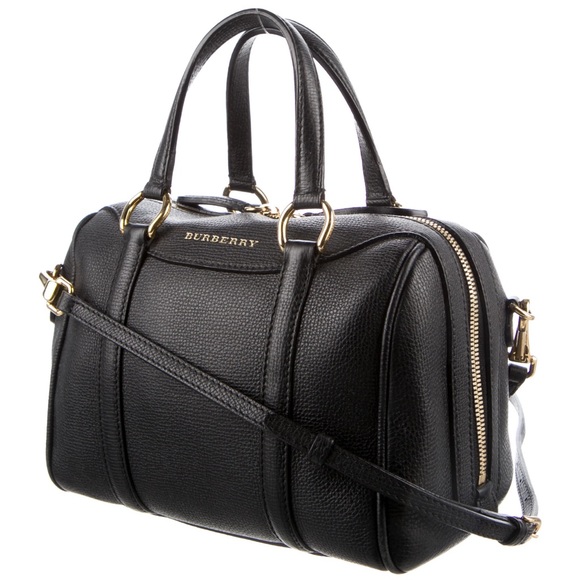 Burberry Boston Italian Leather Crossbody Classic Authentic Gold Hand Bag - Picture 15 of 17